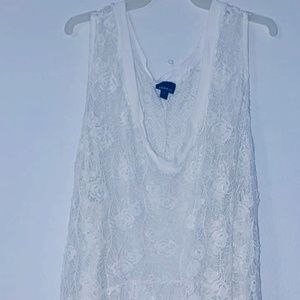 White Trough view High low shirt